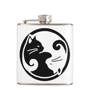 Petaca Frasco de los gatos de Yin Yang
