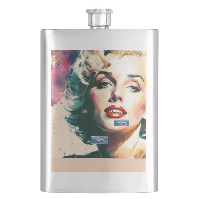 Petaca Frasco de metal 1 beige (Monroe) RFPMDesigns  2024 (Anverso)