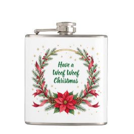 Petaca Frasco de Navidad Woof Woof - Texto Personalizable