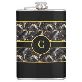 Petaca Frasco de oro negro decorativo marmolizado