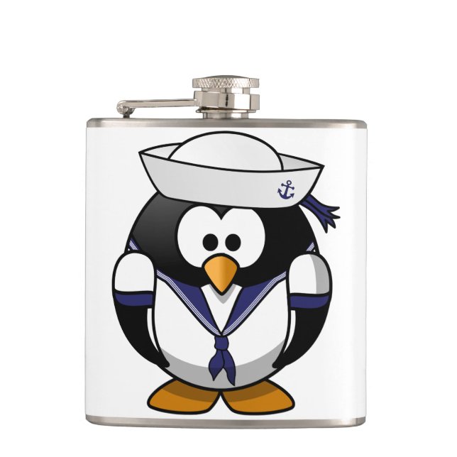 Petaca Frasco de pingüino marinero (Anverso)
