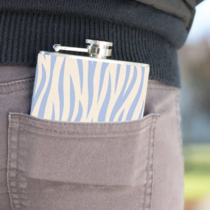 Petaca Frasco de Raya de Cebra Azul y Beige – Animal con