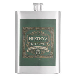 Petaca Frasco de Whiskey Verde Vintage Personalizado de T
