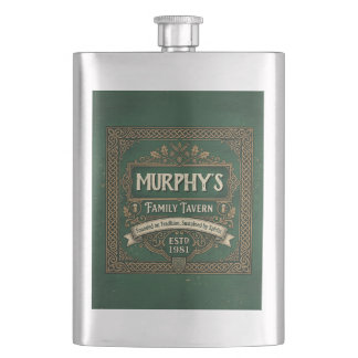 Petaca Frasco de Whiskey Verde Vintage Personalizado de T