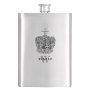 Petaca Frasco del personalizado de la corona del vintage