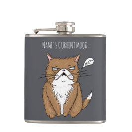 Petaca Frasco divertido del gris del gato de Meh del