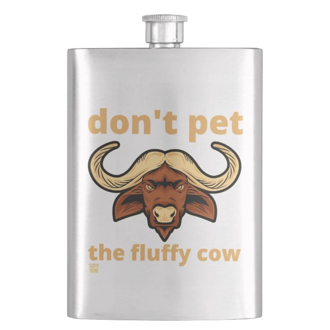 Petaca frasco divertido "FLUFFY COW" (Anverso)