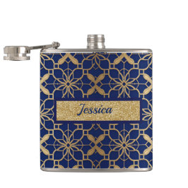 Petaca Frasco envuelto en vinilo de licor o vino azul mar