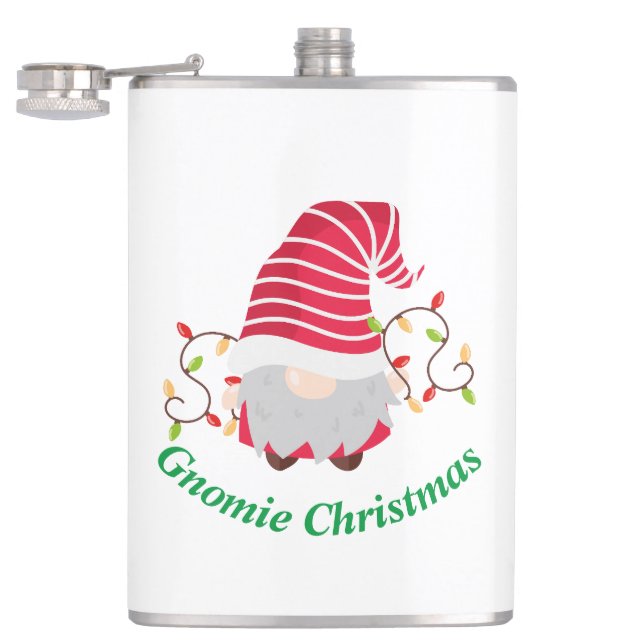 Petaca Frasco envuelto en vinilo de Navidad Gnomie (Abierto)