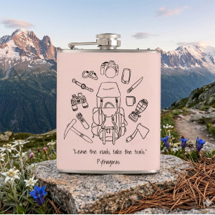 Petaca Frasco envuelto en vinilo inspirador para senderis