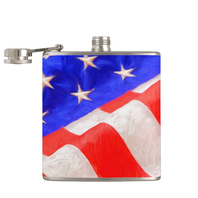 Petaca Frasco envuelto en vinilo Old Glory, 6 oz. (Abierto)