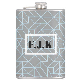 Petaca Frasco Envuelto en Vinilo Personalizado - Azul Geo