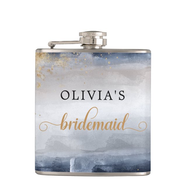 Petaca Frasco envuelto para despedida de soltera en azul  (Anverso)