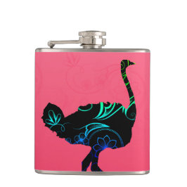 Petaca Frasco envuelto vinilo abstracto de la avestruz