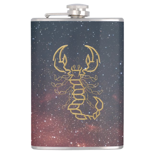 Petaca Frasco Escorpio Dorado (Anverso)