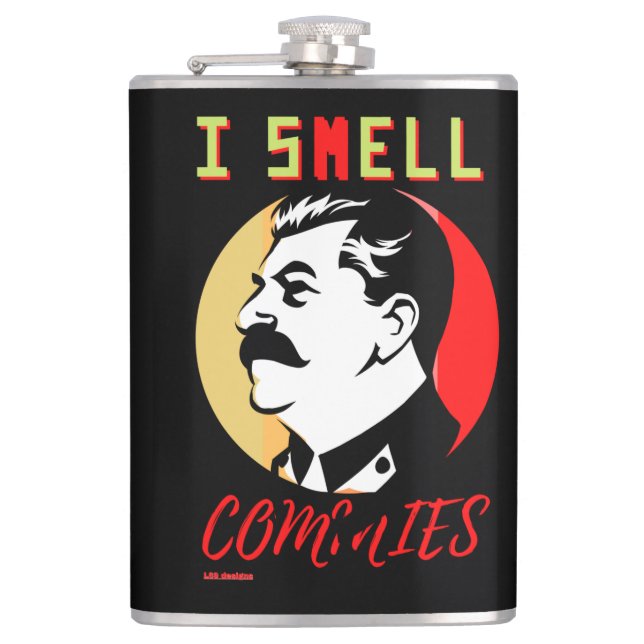 Petaca frasco "I SMELL COMMIES 3 STALIN" (Anverso)