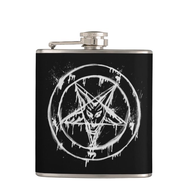 Petaca Frasco negro sucio de Baphomet (Anverso)