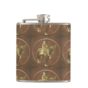 Petaca Frasco occidental del whisky de la vaquera del