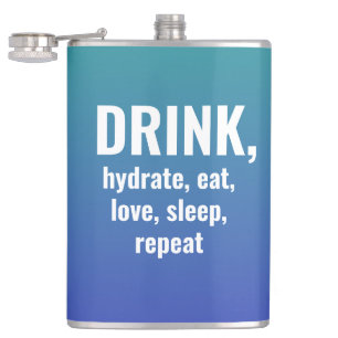 Petaca FRASCO para BEBER, Hidratar, Comer, Amar, Dormir, 