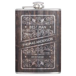 Petaca Frasco para Boda Rústica – Regalo para el Padrino