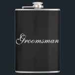 Petaca Frasco para padrino de boda<br><div class="desc">Se muestra el frasco para el padrino de boda en negro y blanco. 
Personalice este artículo o cómprelo tal como está.</div>