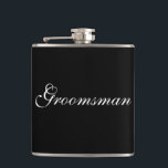 Petaca Frasco para padrino de boda<br><div class="desc">Se muestra el frasco para el padrino de boda en negro y blanco. 
Personaliza este artículo o cómpralo tal como está.</div>