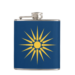 Petaca Frasco patriótico con la bandera de Macedonia, Gre