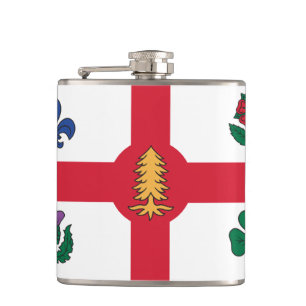 Petaca Frasco patriótico con la bandera de Montreal