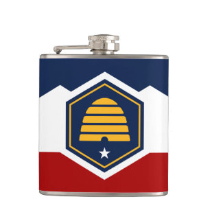 Petaca Frasco patriótico con la bandera de Utah, EE. UU.