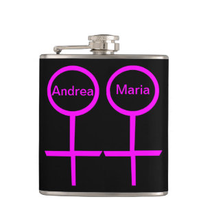 Petaca Frasco personalizable para amantes lesbianas