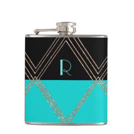 Petaca Frasco personalizado con monograma Art Deco