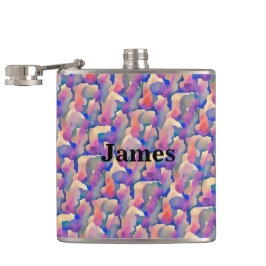 Petaca Frasco Personalizado con Patrón de Acuarela