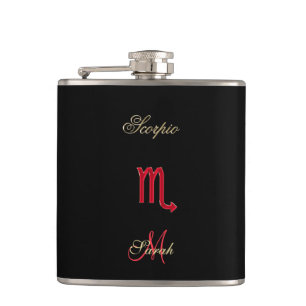 Petaca Frasco personalizado escorpión negro rojo del
