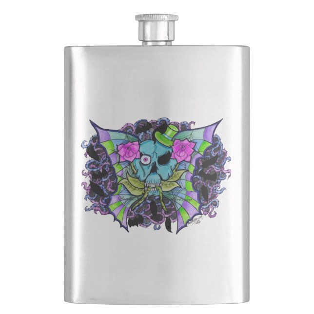 Petaca Frasco Premium Calavera Batwing (Anverso)