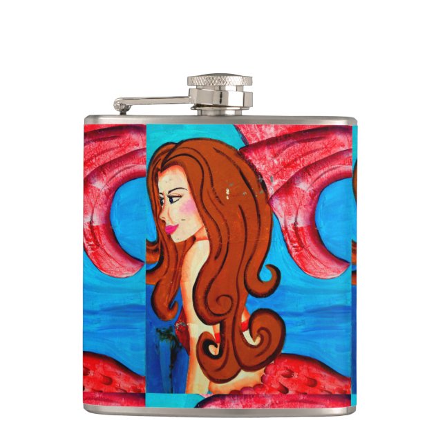 Petaca frasco redheaded de la sirena (Anverso)