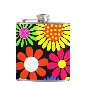 Petaca Frasco retro primavera hippie poder de la flor