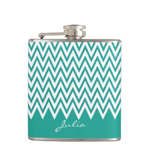 Petaca Frasco verde azulado elegante del personalizado de