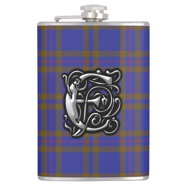 Petaca Frasco viejo de Escocia del tartán de Elliot (Anverso)