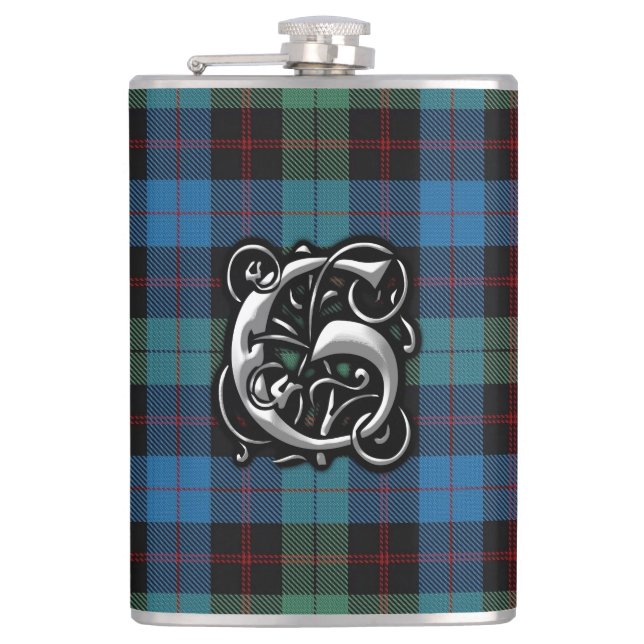 Petaca Frasco viejo de Escocia del tartán de Guthrie del (Anverso)