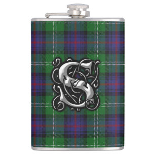 Petaca Frasco viejo de Escocia del tartán de Sutherland