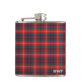 Petaca Fraser del Lovat Clan Tartán Monograma