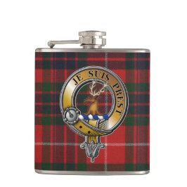 Petaca Fraser Lovat Tartan & Badge