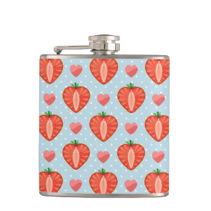 Petaca Fresas del corazón con los lunares y los corazone