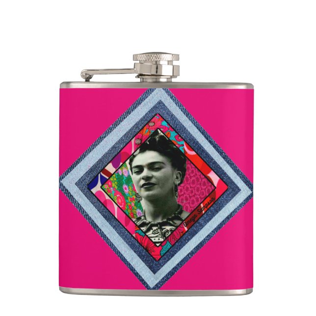 Petaca Frida Kahlo Retro Denim Diamond (Anverso)