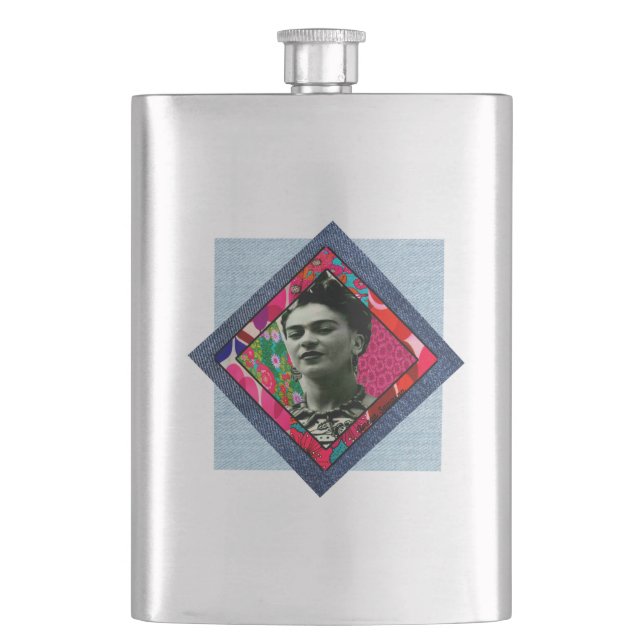 Petaca Frida Kahlo Retro Pink Denim (Anverso)