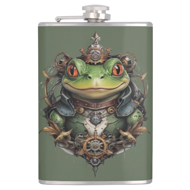 Petaca Froggie Frog Steampunk Design, (Anverso)