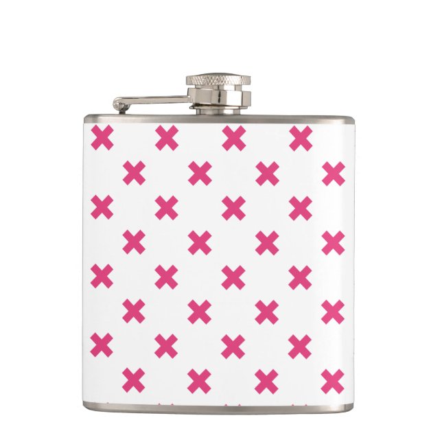 Petaca Fuchsia cruza puntos en blanco (Anverso)