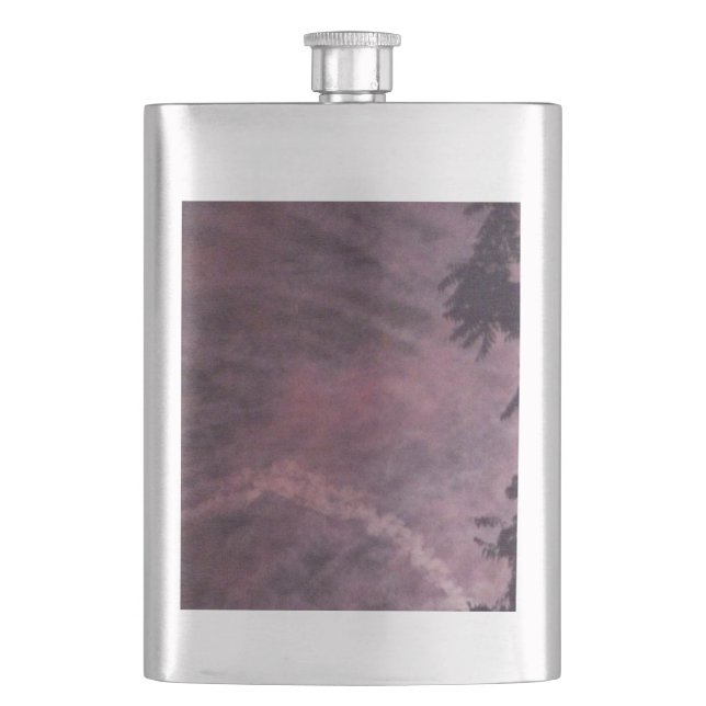 Petaca Fuegos artificiales 16 matraz de acero inoxidable (Anverso)