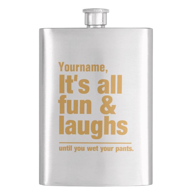 Petaca FUN & LAUGHS personalizado (Anverso)