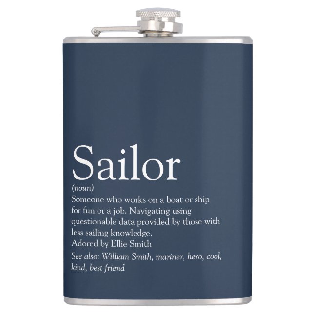 Petaca Fun Personalizado Sailor Definition Navy Blue (Anverso)